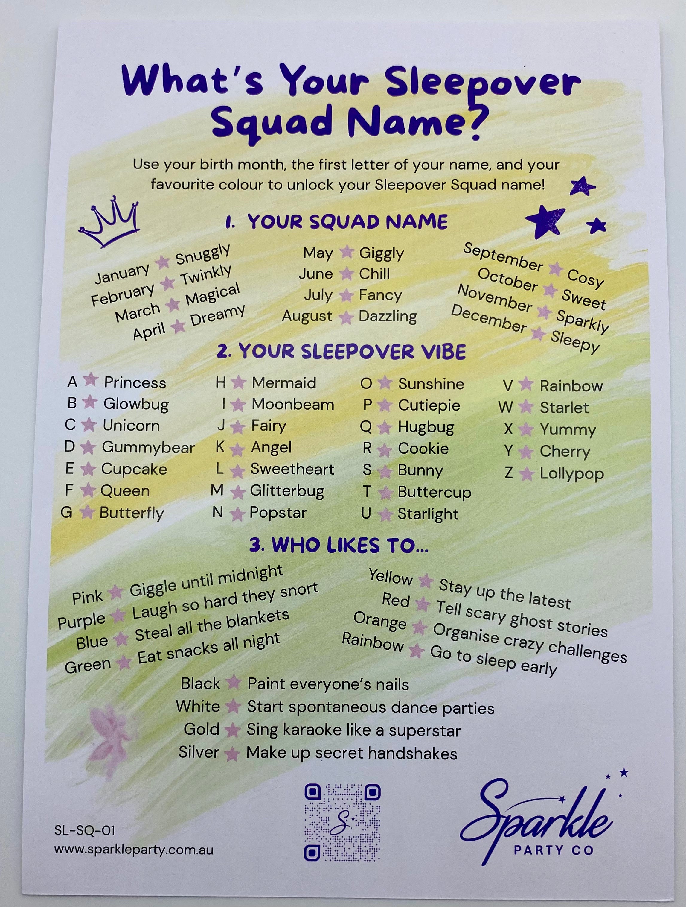 Sleepover Squad Party Games