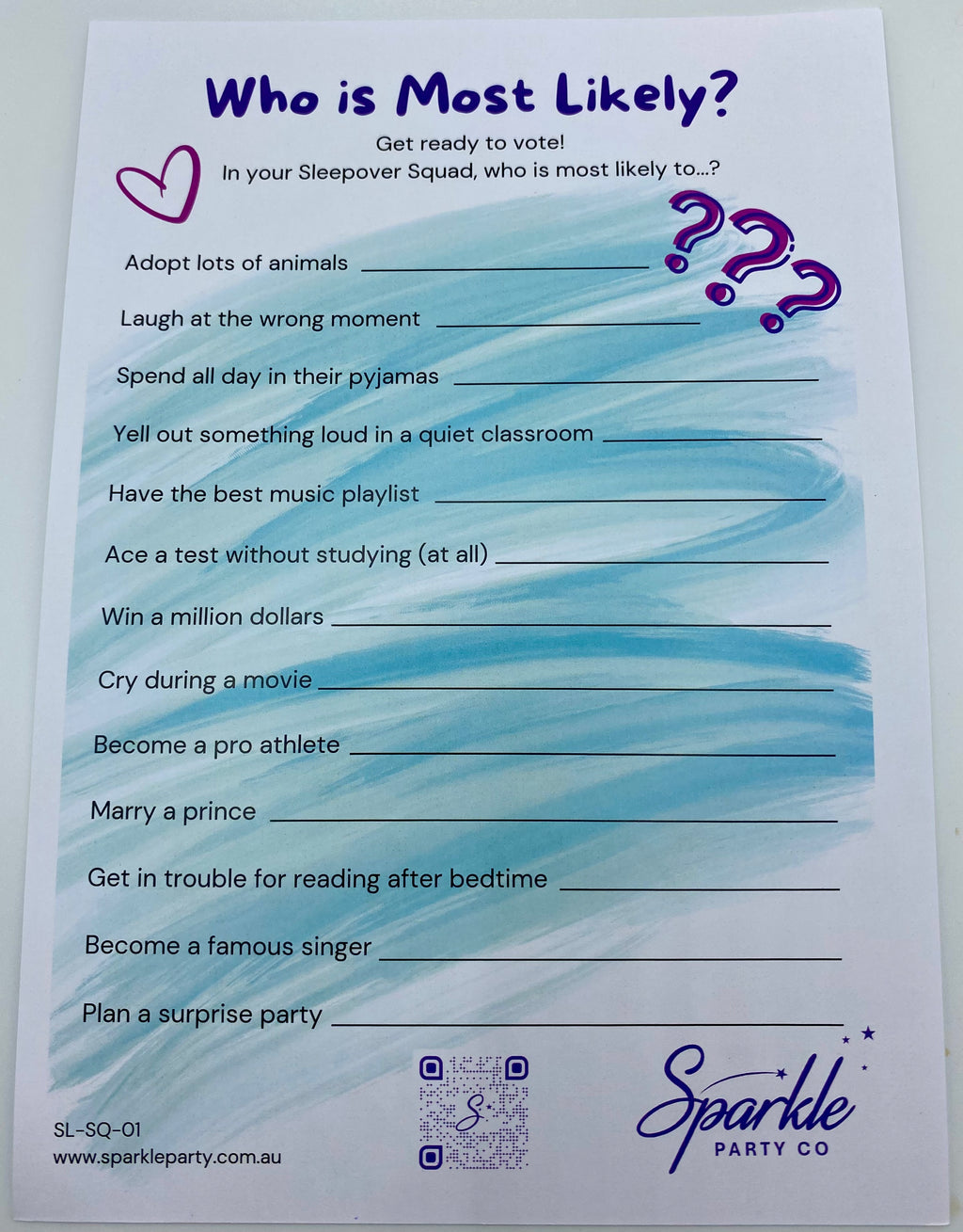 Sleepover Squad Party Games